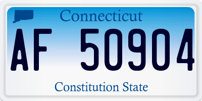 CT license plate AF50904