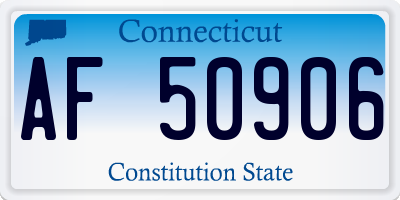CT license plate AF50906