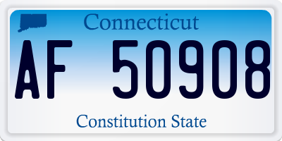 CT license plate AF50908