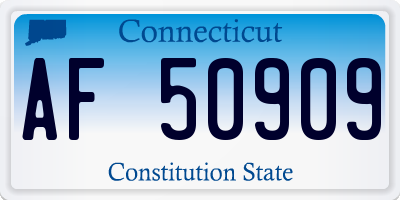 CT license plate AF50909