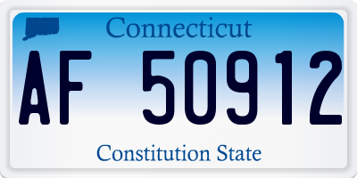 CT license plate AF50912