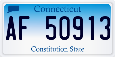 CT license plate AF50913