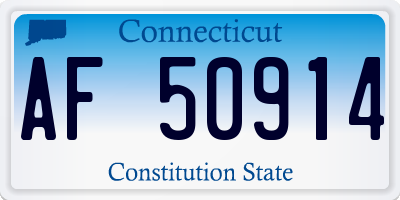 CT license plate AF50914