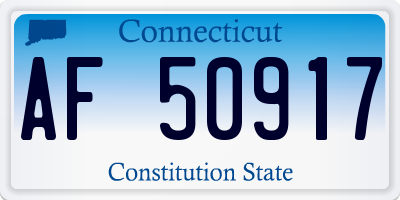 CT license plate AF50917