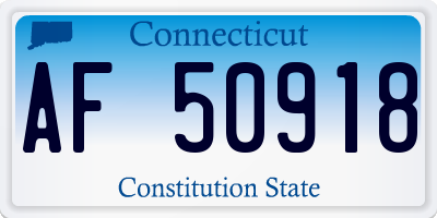 CT license plate AF50918