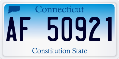 CT license plate AF50921