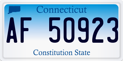 CT license plate AF50923