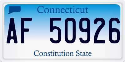 CT license plate AF50926