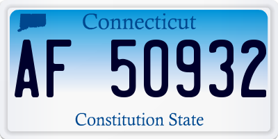 CT license plate AF50932