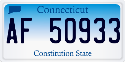 CT license plate AF50933