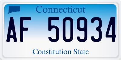 CT license plate AF50934
