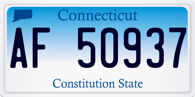 CT license plate AF50937
