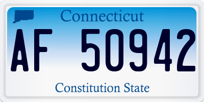 CT license plate AF50942