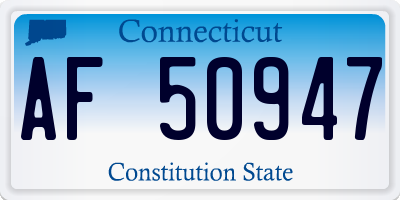 CT license plate AF50947