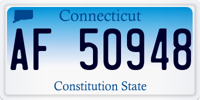 CT license plate AF50948