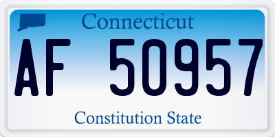 CT license plate AF50957