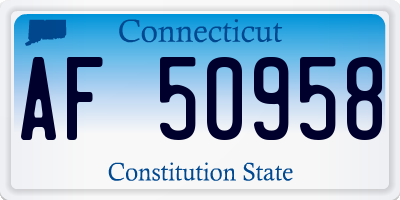 CT license plate AF50958