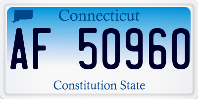 CT license plate AF50960