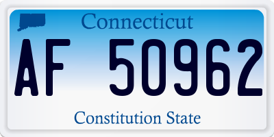 CT license plate AF50962