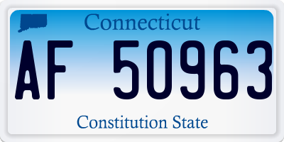 CT license plate AF50963