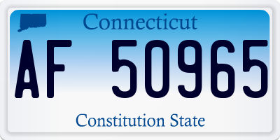 CT license plate AF50965