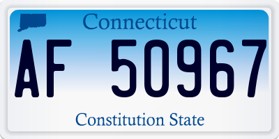 CT license plate AF50967