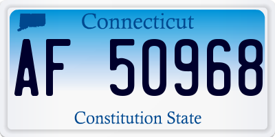 CT license plate AF50968