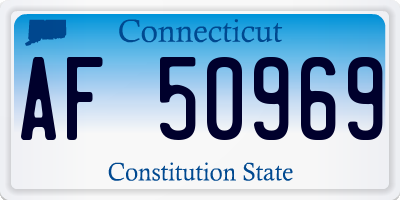 CT license plate AF50969