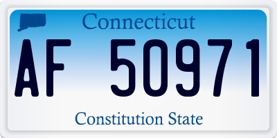 CT license plate AF50971