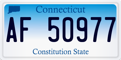 CT license plate AF50977