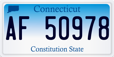 CT license plate AF50978