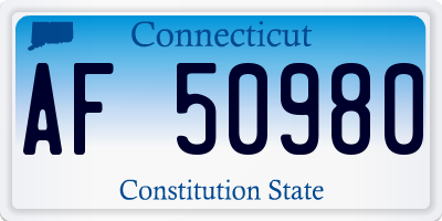 CT license plate AF50980