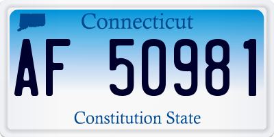 CT license plate AF50981