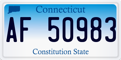 CT license plate AF50983