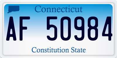 CT license plate AF50984