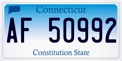 CT license plate AF50992