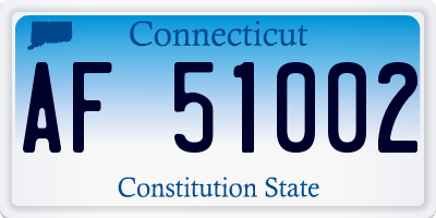 CT license plate AF51002