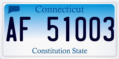 CT license plate AF51003