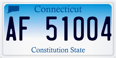CT license plate AF51004
