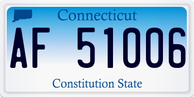 CT license plate AF51006