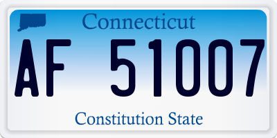 CT license plate AF51007