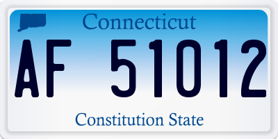 CT license plate AF51012