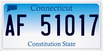 CT license plate AF51017