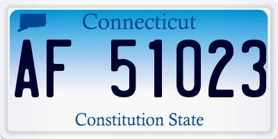 CT license plate AF51023