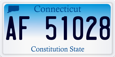 CT license plate AF51028