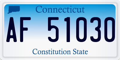 CT license plate AF51030