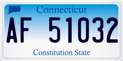 CT license plate AF51032