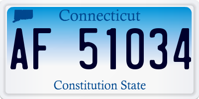 CT license plate AF51034