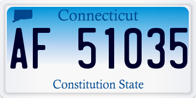 CT license plate AF51035