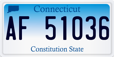 CT license plate AF51036